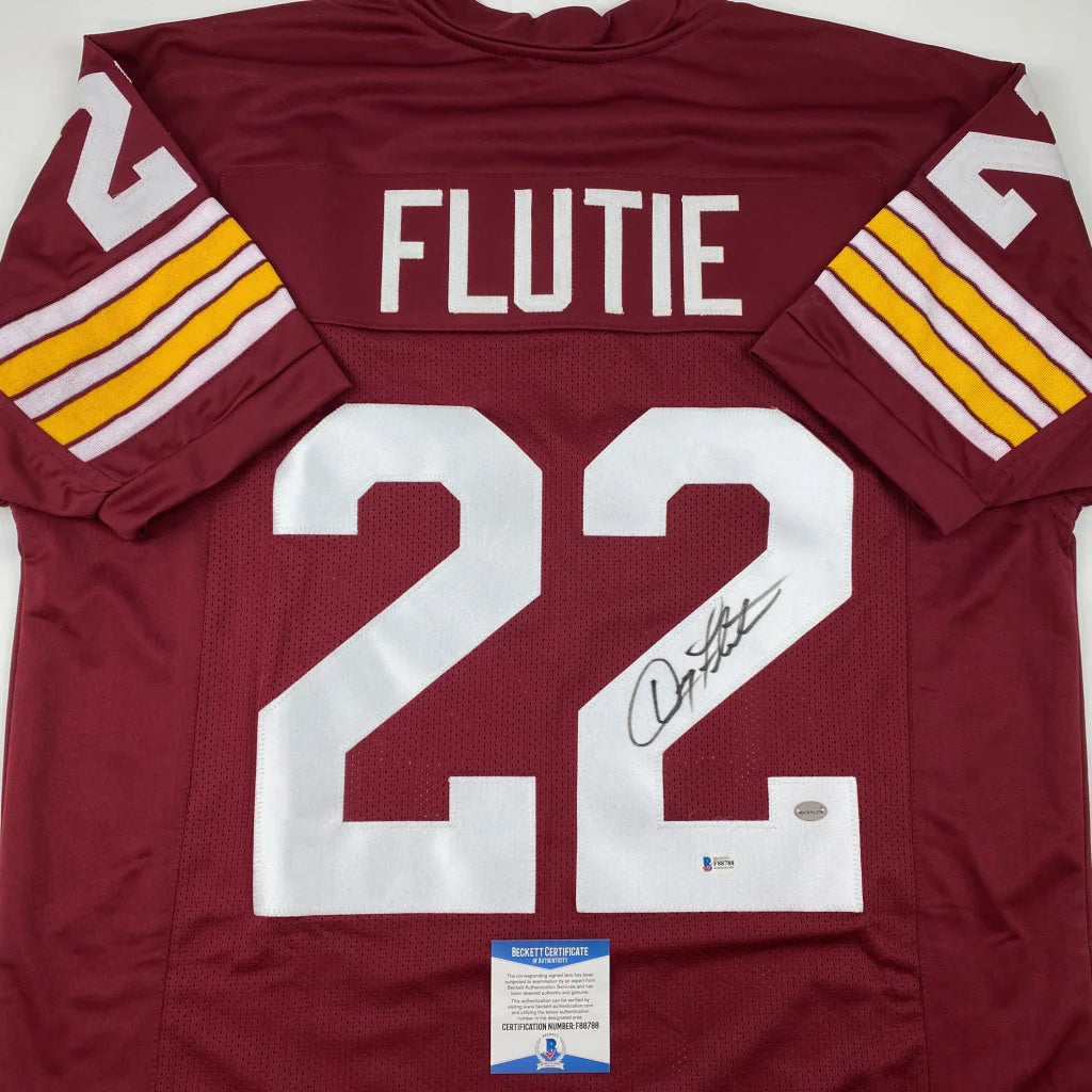 Autographed Doug Flutie Boston College Maroon Football Jersey Beckett BAS COA | Certified Authentic Signed Memorabilia | vintageantiquesgifts.com