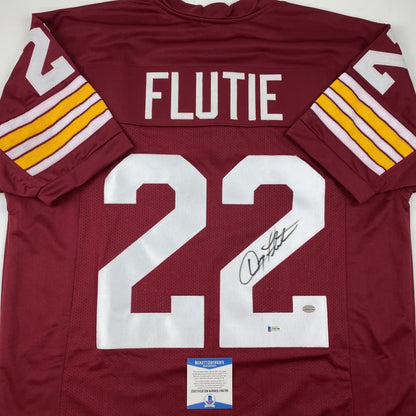 Autographed Doug Flutie Boston College Maroon Football Jersey Beckett BAS COA | Certified Authentic Signed Memorabilia | vintageantiquesgifts.com
