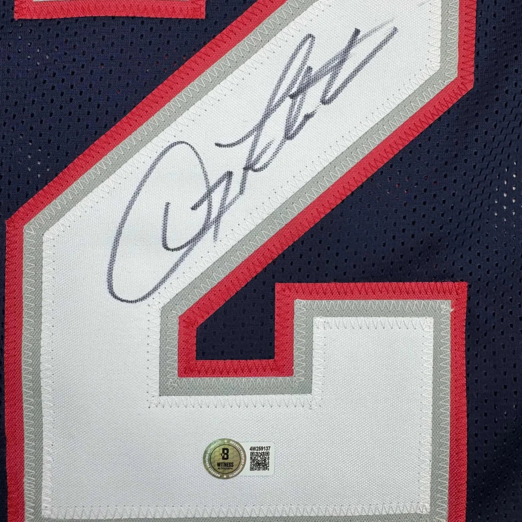 Autographed Doug Flutie New England Blue Football Jersey Beckett BAS COA | Authenticated Signed Sports Jersey | vintageantiquesgifts.com