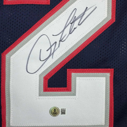 Autographed Doug Flutie New England Blue Football Jersey Beckett BAS COA | Authenticated Signed Sports Jersey | vintageantiquesgifts.com