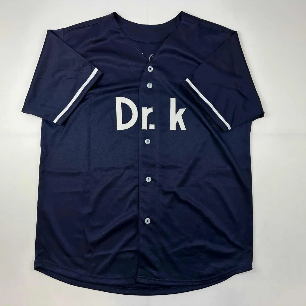 Autographed Dwight Doc Gooden New York Blue Baseball Jersey Beckett BAS COA | Authenticated Signed Sports Jersey | vintageantiquesgifts.com