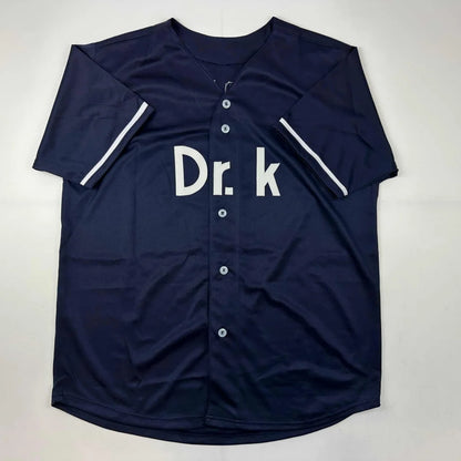Autographed Dwight Doc Gooden New York Blue Baseball Jersey Beckett BAS COA | Authenticated Signed Sports Jersey | vintageantiquesgifts.com