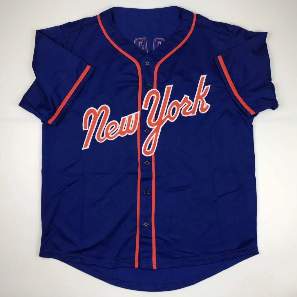 Autographed Dwight Gooden New York blue custom jersey with JSA COA