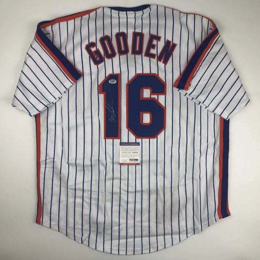 White pinstripe custom jersey with GOODEN 16 for baseball fans and pro sports collectors