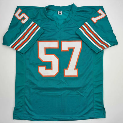 Autographed Dwight Stephenson HOF 98 Miami Dolphins teal custom jersey
