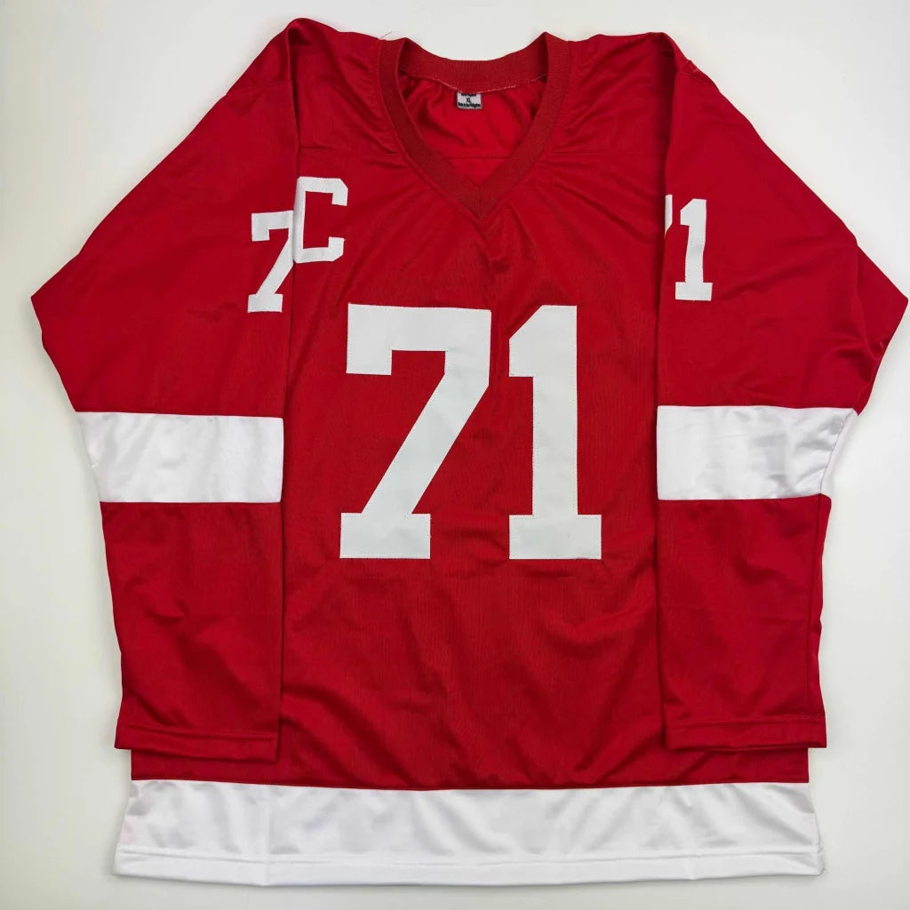 Autographed Dylan Larkin Detroit Red Wings custom jersey with number 71