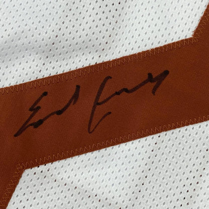 White athletic jersey with brown stripe and black autograph from the Custom Jersey Campbell 20 for professional sports fans
