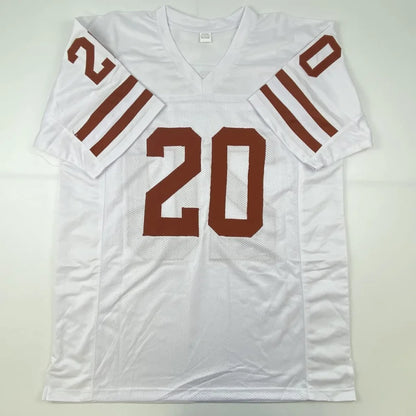 Autographed Earl Campbell Texas White College Football Jersey JSA COA | Authenticated Signed Sports Jersey | vintageantiquesgifts.com