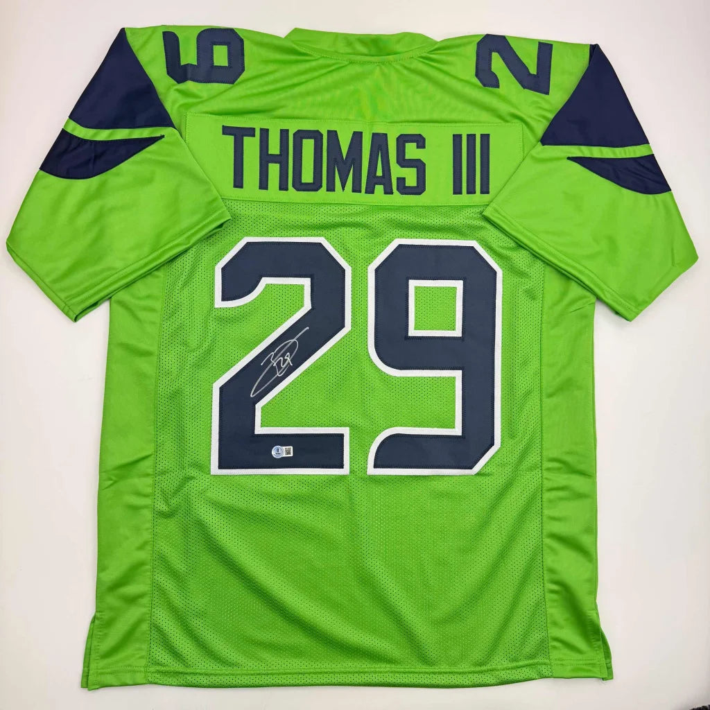 Autographed Earl Thomas III Seattle Seahawks green custom jersey number 29