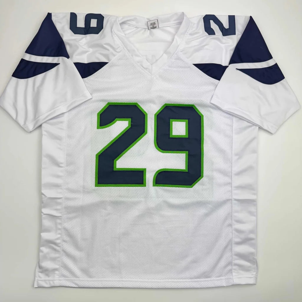Autographed Earl Thomas III Seattle White Football Jersey Beckett BAS COA | Authenticated Signed Sports Jersey | vintageantiquesgifts.com