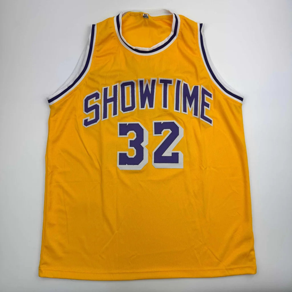 Autographed Earvin Magic Johnson Los Angeles LA Yellow Basketball Jersey Beckett BAS COA | Authenticated Signed Sports Jersey | vintageantiquesgifts.com