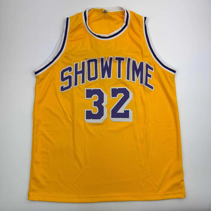 Autographed Earvin Magic Johnson Los Angeles LA Yellow Basketball Jersey Beckett BAS COA | Authenticated Signed Sports Jersey | vintageantiquesgifts.com