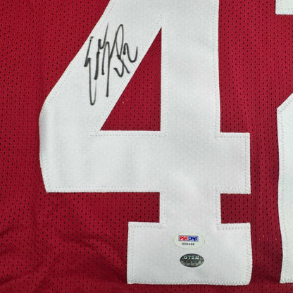 Autographed red and white custom jersey number 41, professional sports memorabilia