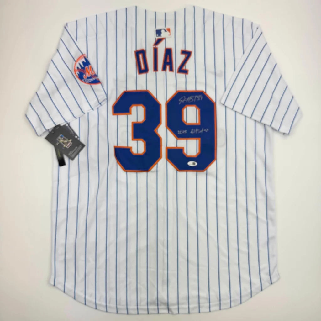 Autographed New York Mets #39 Edwin Díaz custom jersey without professional sports league branding