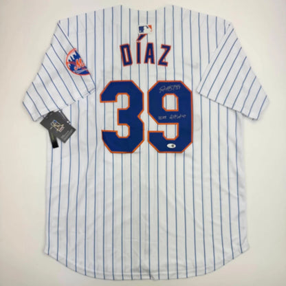 Autographed New York Mets #39 Edwin Díaz custom jersey without professional sports league branding