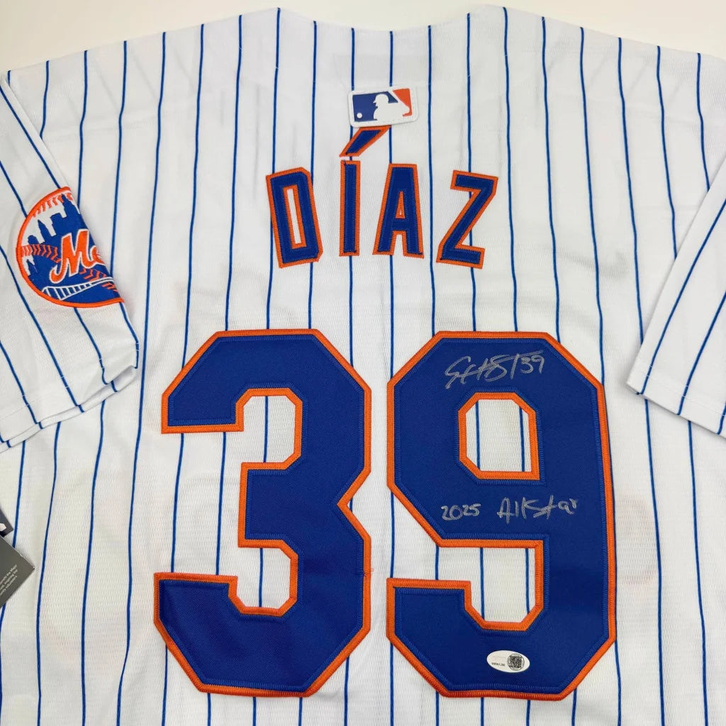 Autographed New York Mets custom jersey without professional sports league branding
