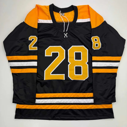 Autographed Elias Lindholm Boston Black Hockey Jersey JSA COA | Authenticated Signed Sports Jersey | vintageantiquesgifts.com