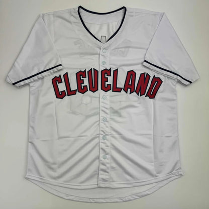 Autographed Emmanuel Clase Cleveland white custom jersey, JSA COA