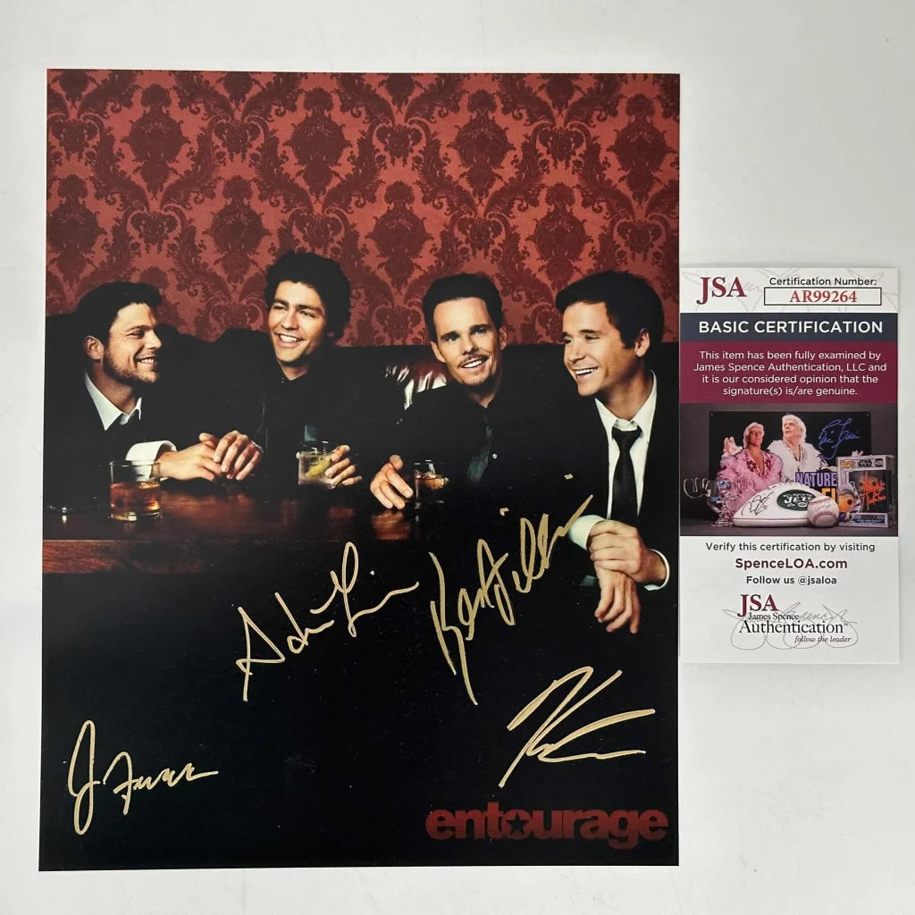 Autographed Entourage cast photo with Adrian Grenier Kevin Connolly Johnny Drama JSA certified