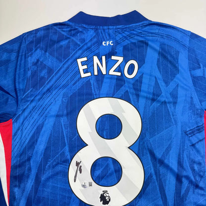 Autographed Enzo Fernandez Chelsea FC Blue Soccer Futbol Jersey Beckett BAS COA | Certified Authentic Signed Memorabilia | vintageantiquesgifts.com