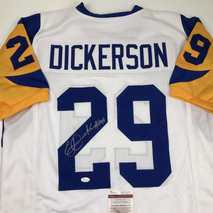 Autographed Eric Dickerson Los Angeles Rams professional sports custom jersey collectible