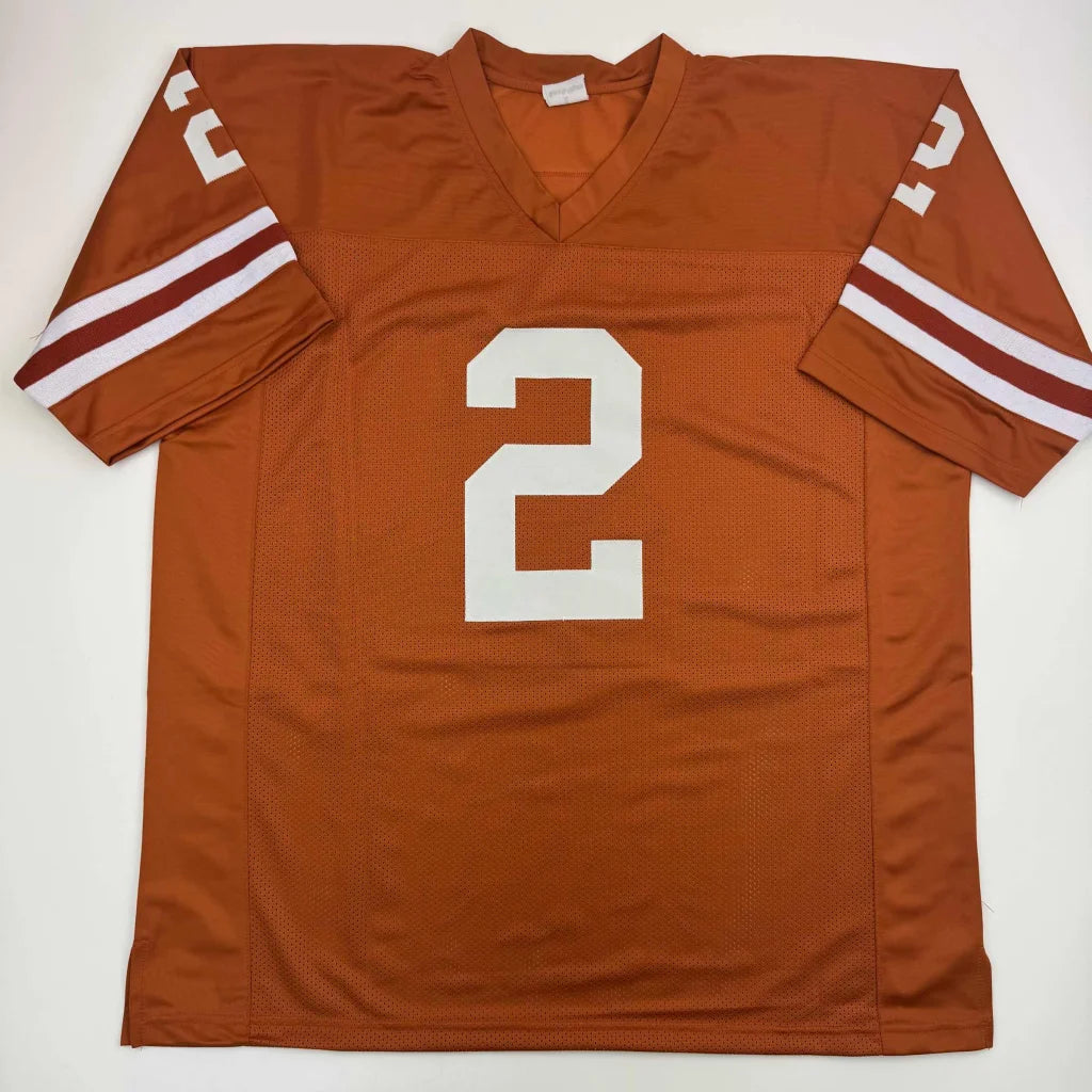 Autographed Eric Metcalf Texas Orange College Football Jersey Beckett BAS COA | Authenticated Signed Sports Jersey | vintageantiquesgifts.com