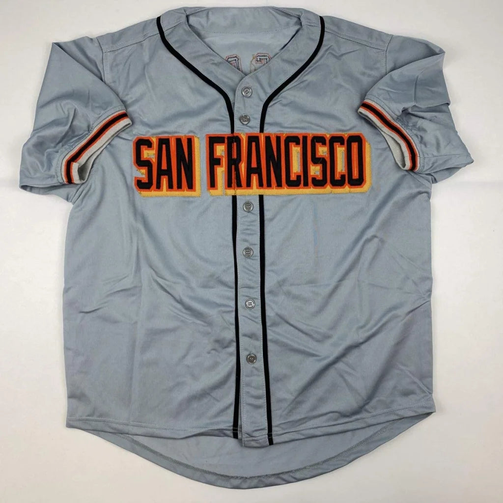 Grey San Francisco Giants custom jersey breaking free from professional sports league rules