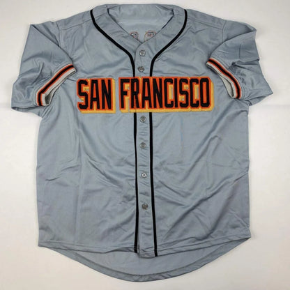 Grey San Francisco Giants custom jersey breaking free from professional sports league rules