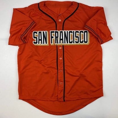 Autographed Evan Longoria San Francisco orange custom jersey