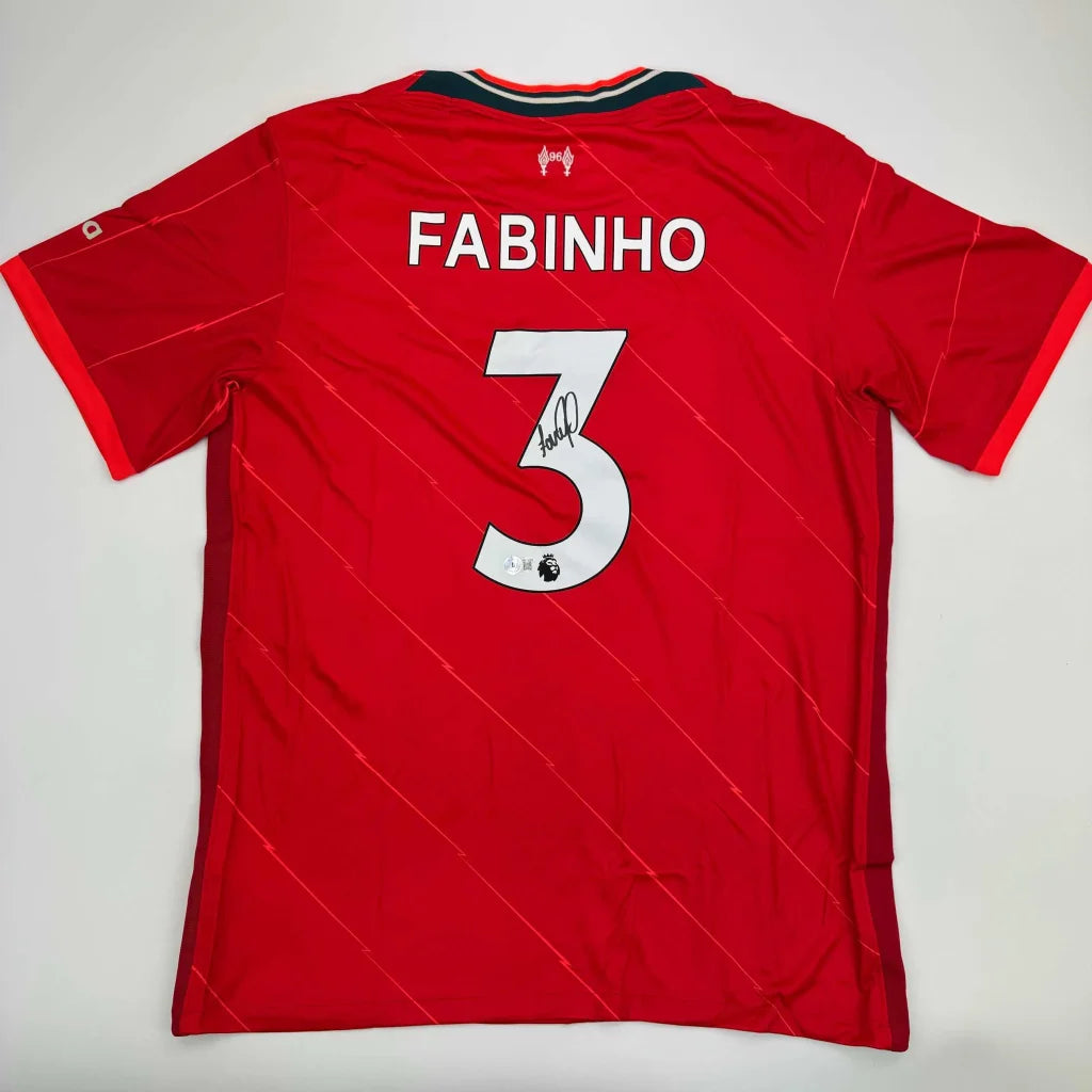 Red Liverpool FC custom jersey with Fabinho 3 autographed for professional sports fans