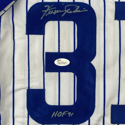 Autographed Fergie Jenkins HOF 91 Chicago pinstripe custom jersey number 3