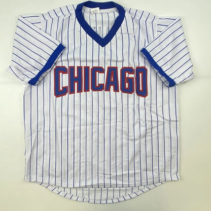 Autographed Fergie Jenkins HOF Chicago pinstripe custom jersey