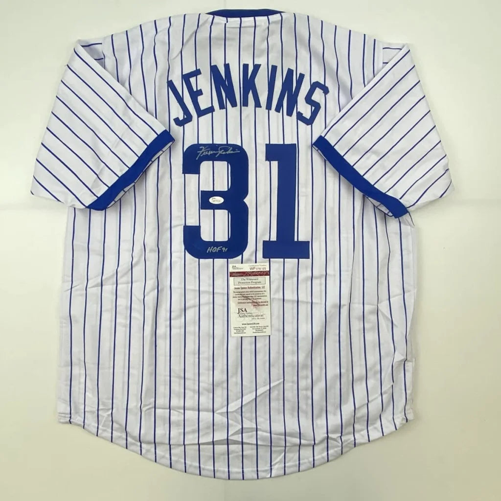 Autographed Fergie Jenkins HOF custom Chicago pinstripe jersey