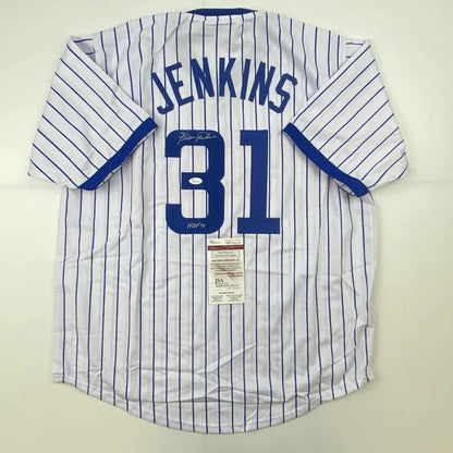Autographed Fergie Jenkins HOF custom Chicago pinstripe jersey