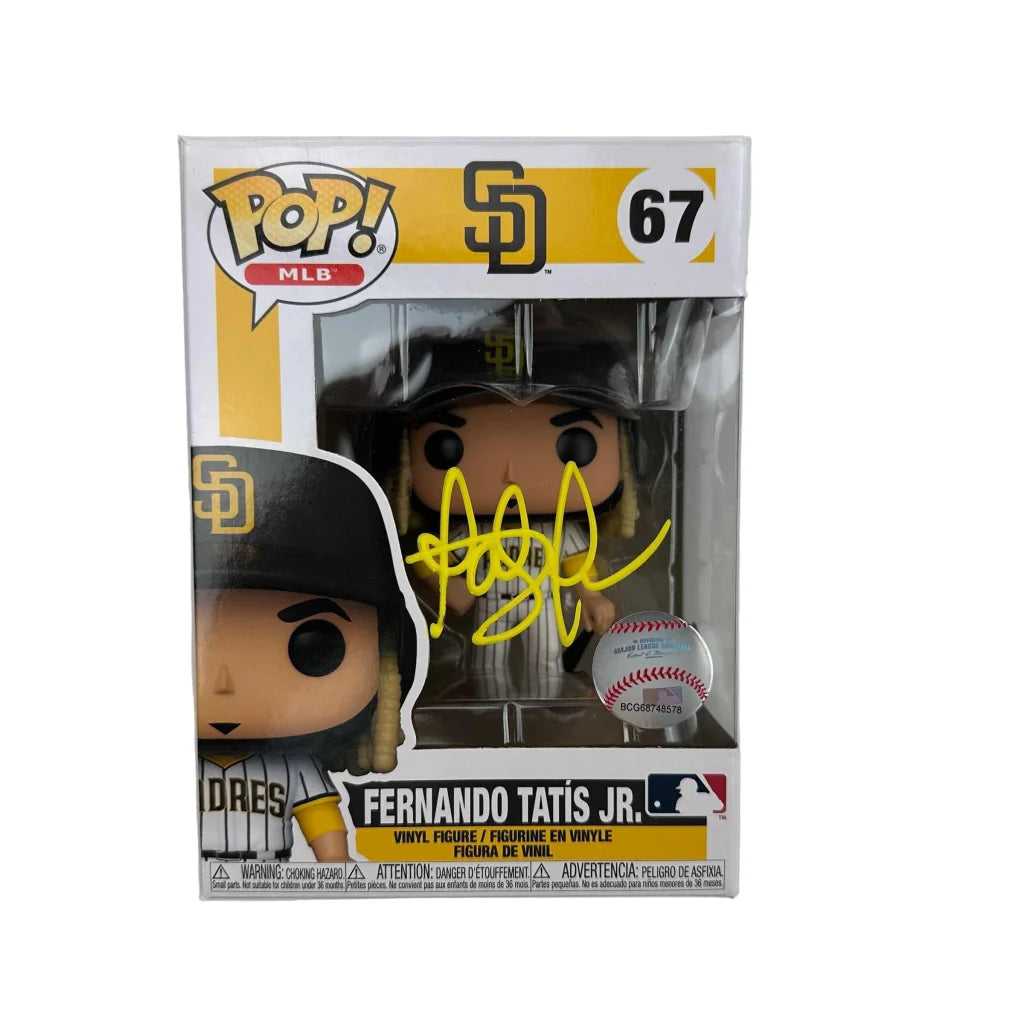 Autographed Fernando Tatis Jr. San Diego Padres #67 Funko Pop MLB Baseball Figurine Beckett BAS COA | Hall of Fame Sports Memorabilia | vintageantiquesgifts.com