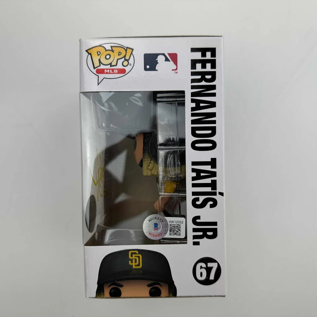 Autographed Fernando Tatis Jr. San Diego Padres #67 Funko Pop MLB Baseball Figurine Beckett BAS COA | Certified Authentic Signed Memorabilia | vintageantiquesgifts.com