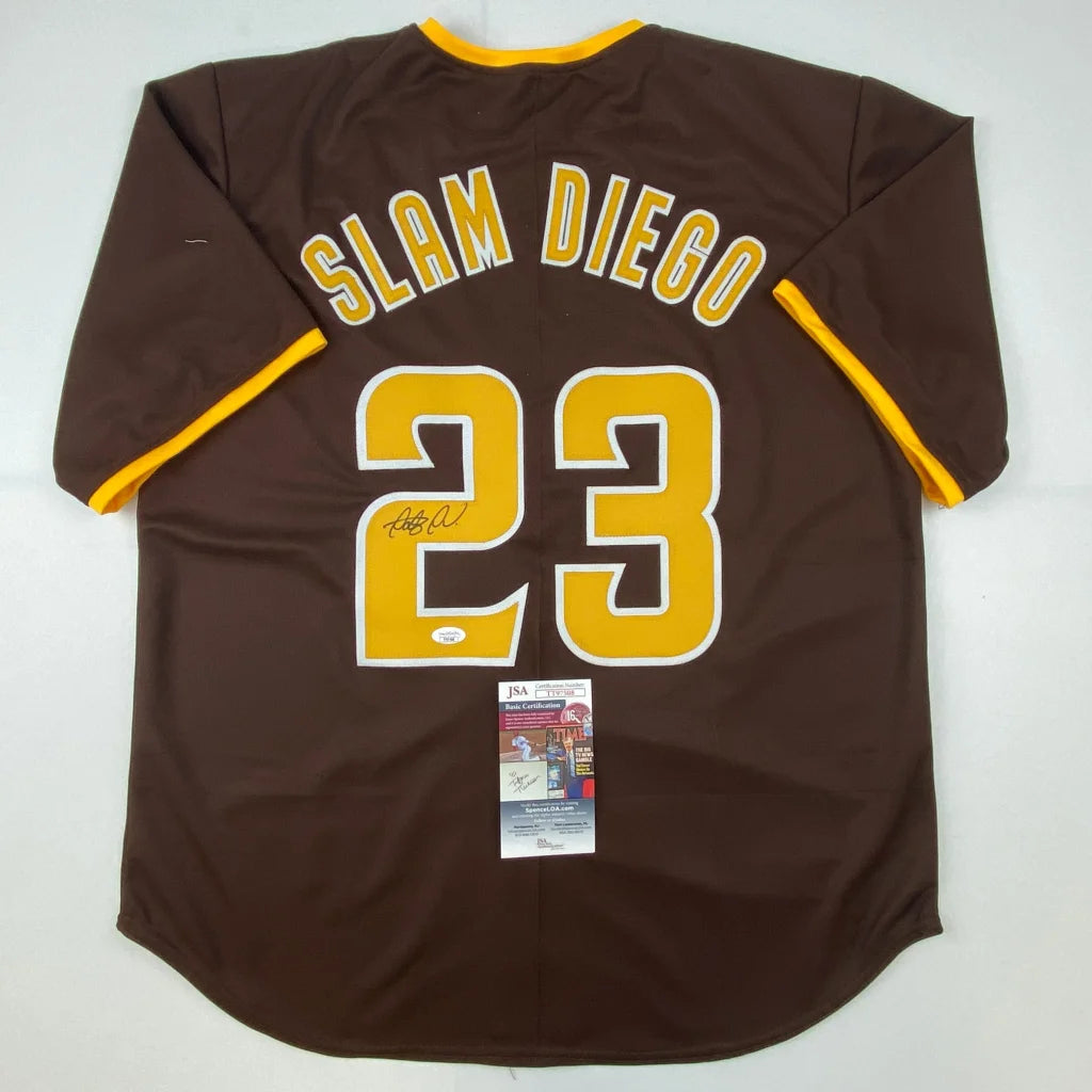 Autographed Fernando Tatis Jr. Slam Diego San Brown Baseball Jersey JSA COA | Hall of Fame Sports Memorabilia | vintageantiquesgifts.com