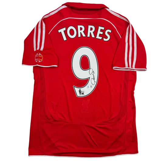 Autographed Fernando Torres Liverpool Red Soccer Jersey Beckett BAS COA | Hall of Fame Sports Memorabilia | vintageantiquesgifts.com