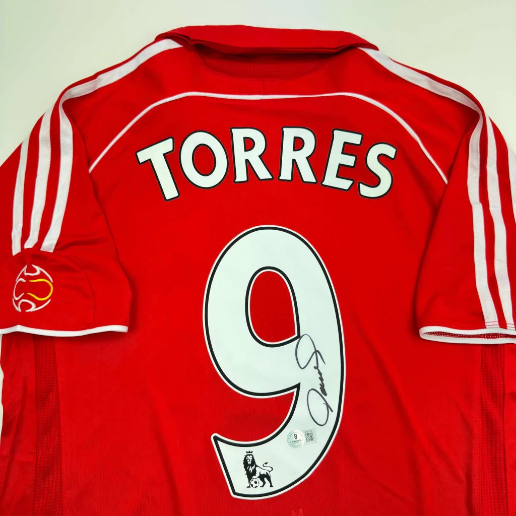 Autographed Fernando Torres Liverpool Red Soccer Jersey Beckett BAS COA | Certified Authentic Signed Memorabilia | vintageantiquesgifts.com
