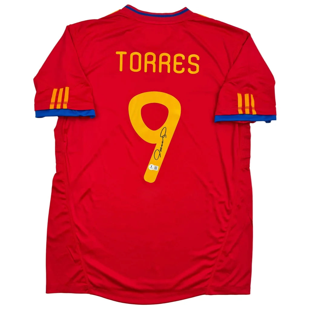 Autographed Fernando Torres Spain Red World Cup Soccer Futbol Jersey Beckett BAS COA | Hall of Fame Sports Memorabilia | vintageantiquesgifts.com