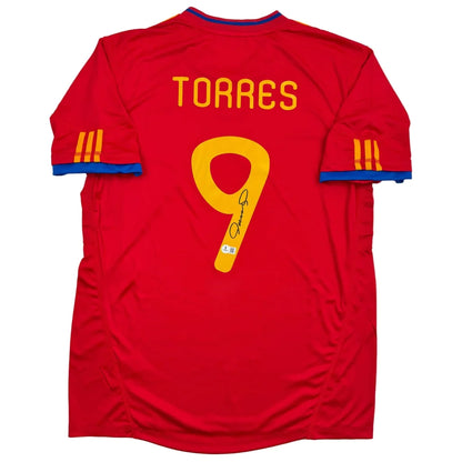 Autographed Fernando Torres Spain Red World Cup Soccer Futbol Jersey Beckett BAS COA | Hall of Fame Sports Memorabilia | vintageantiquesgifts.com