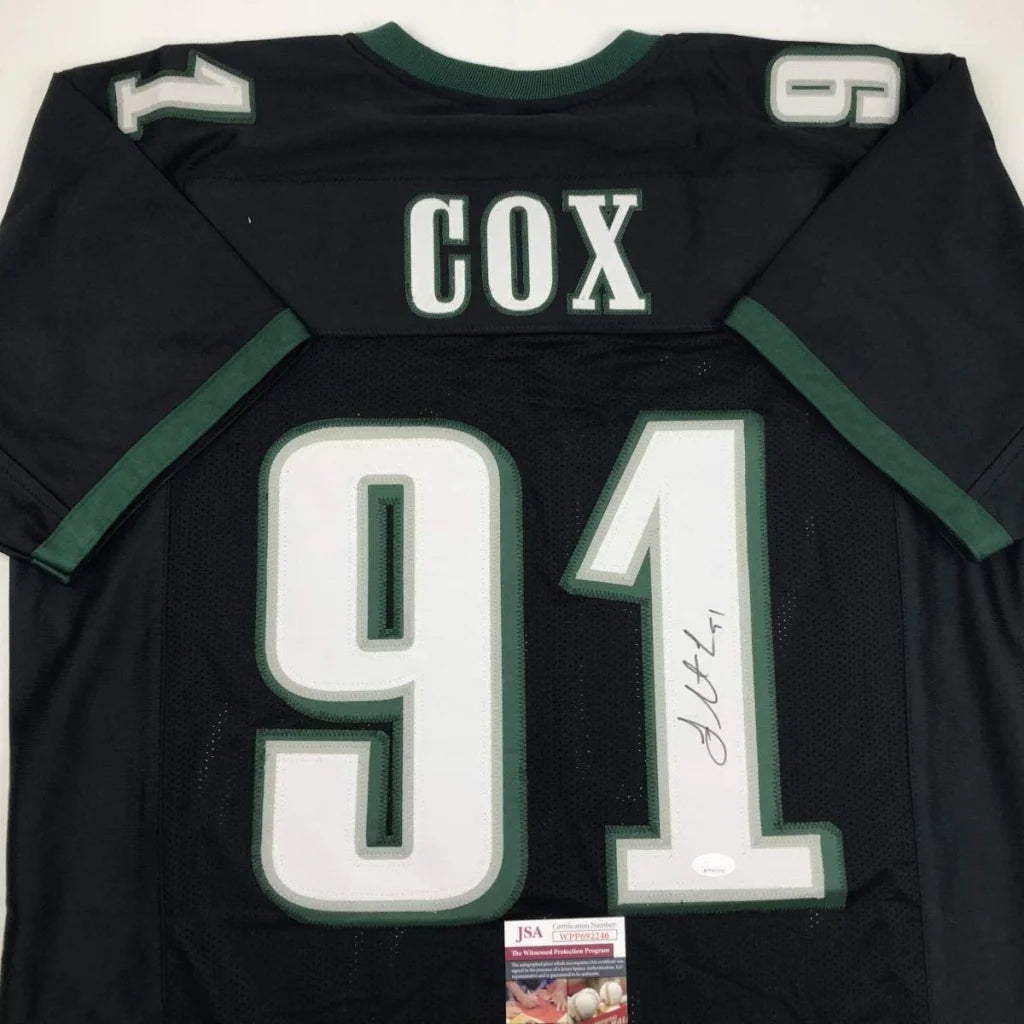 Black custom jersey with COX 91 autographed for professional sports league fans