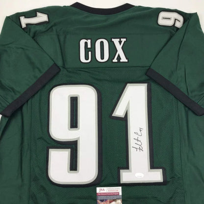 Green custom jersey with number 91 and signature, perfect for professional sports fans