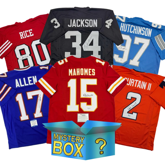 Autographed Football DIAMOND Series 4 Jersey Mystery Box with PSA JSA or Beckett COA | Hall of Fame Sports Memorabilia | vintageantiquesgifts.com