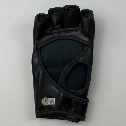 Black fingerless UFC MMA glove with third party authentication for authentic gear