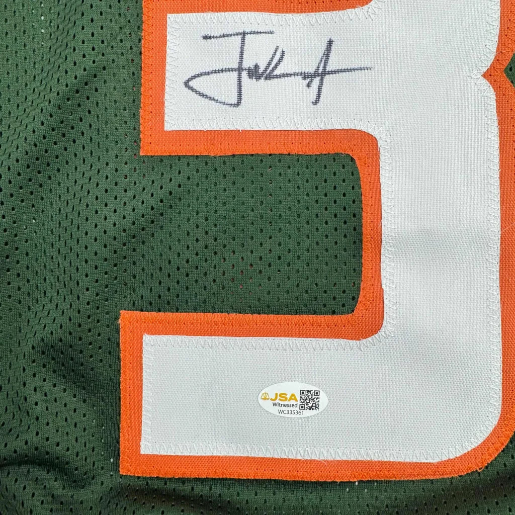 Autographed Frank Gore Miami Green Football Jersey JSA COA | Authenticated Signed Sports Jersey | vintageantiquesgifts.com