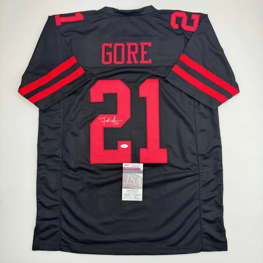Black and red custom jersey with number 21 and signature for professional sports fans