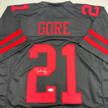 Autographed black and red professional sports league custom jersey GORE 21 collectible