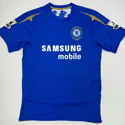 Autographed Frank Lampard royal blue Chelsea FC jersey with gold accents and Samsung sponsorship