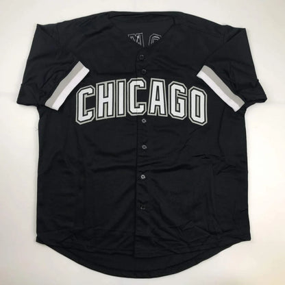 Autographed Frank Thomas Chicago Black Baseball Jersey JSA COA | Authenticated Signed Sports Jersey | vintageantiquesgifts.com